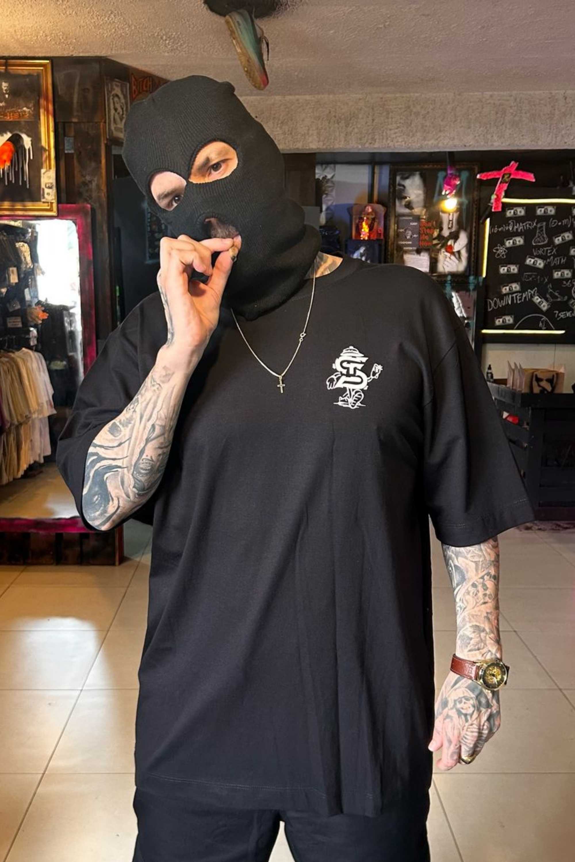 Camiseta Oversized Trip Side Preta