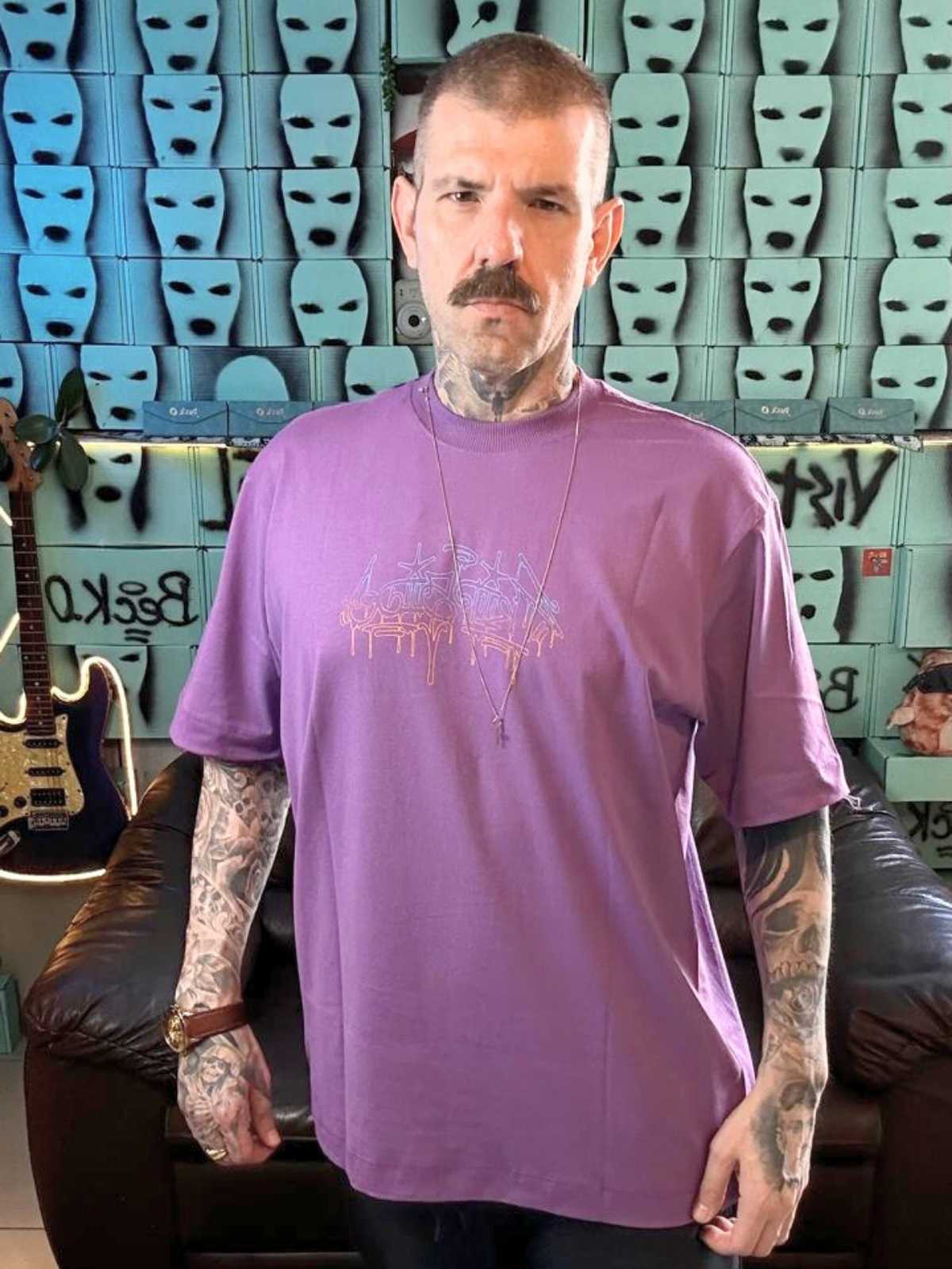 Camiseta Oversized Trip Side S373 Roxa | Beck.O