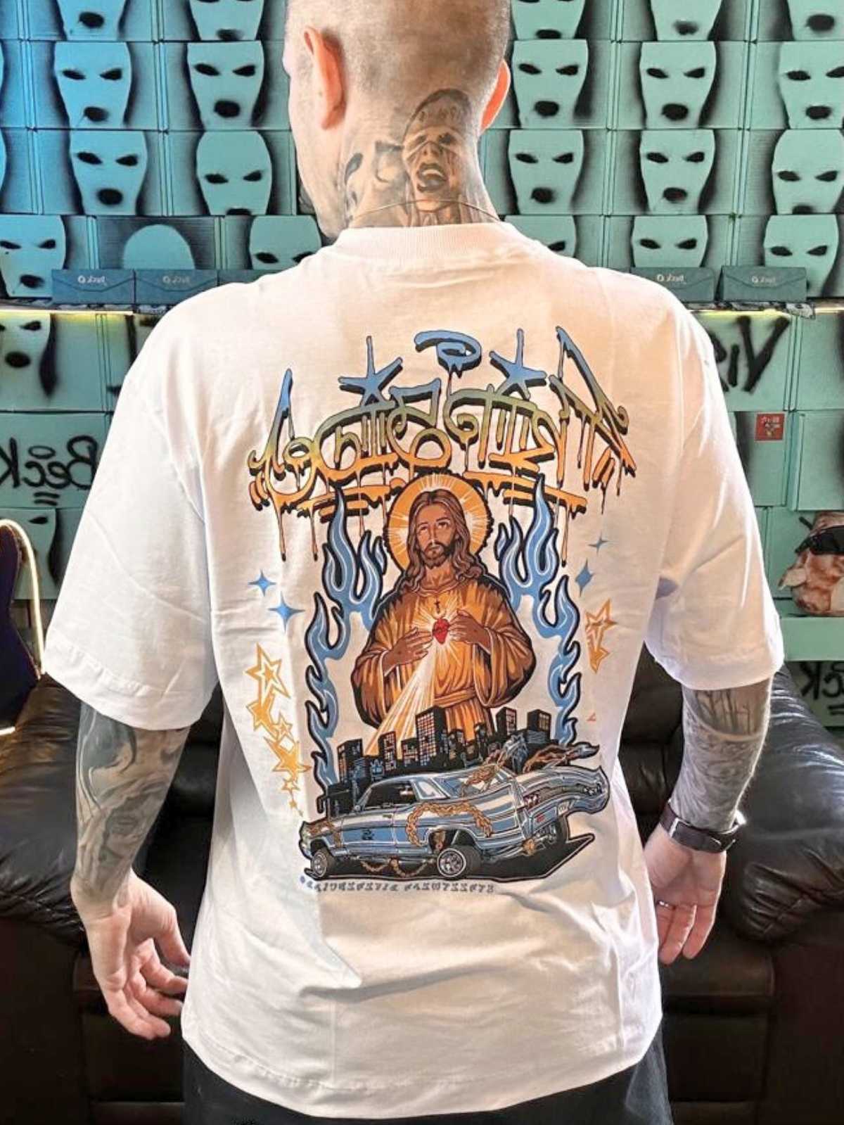 Camiseta Oversized Trip Side S373 Branca | Beck.O